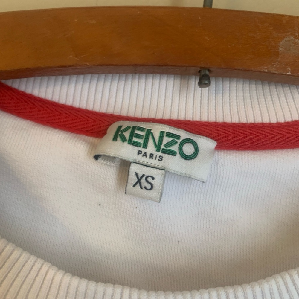 Kenzo Paris White crewneck Sweatshirt Embroidered Tiger Logo Women’s XS - Picture 6 of 9